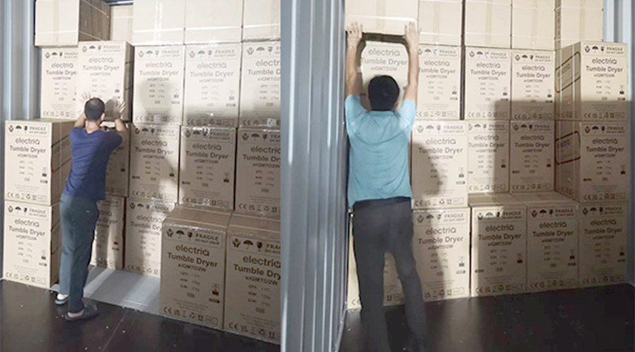 講效率！快速完成英國(guó)客戶Electriq衣物烘干機(jī)裝柜出貨任務(wù)